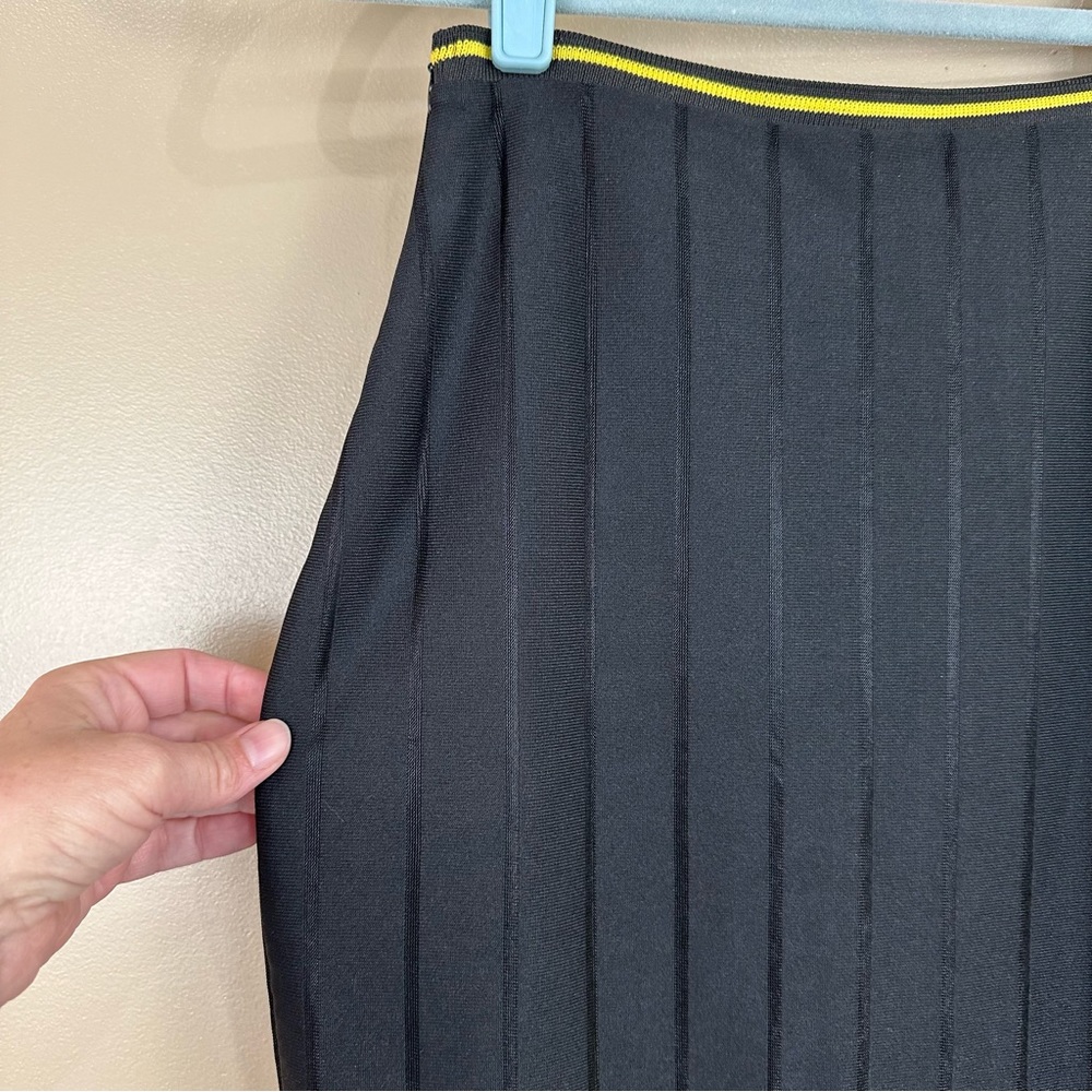 Missguided Black Sheer Striped Skirt sz 1 NWT Witchy Goth Vamp Whimsigoth - Picture 2 of 11